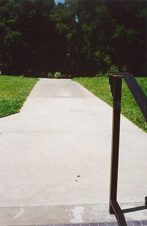 This path cuts across what little grass remains. Ultimate frisbee will never be the same.